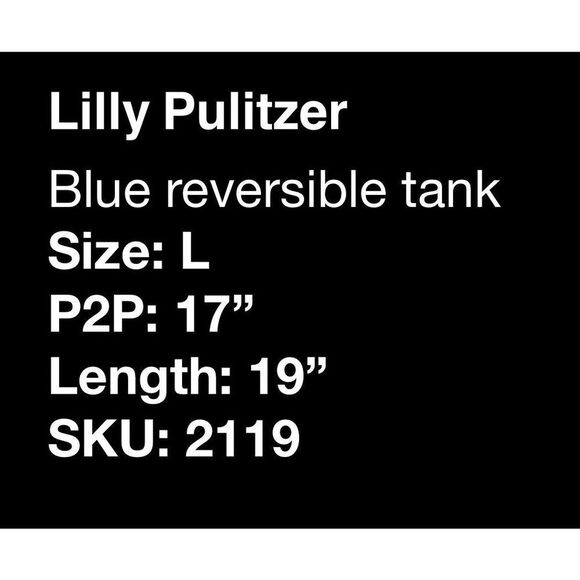 Lilly Pulitzer blue reversible tank top- size L - Picture 7 of 7